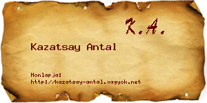 Kazatsay Antal névjegykártya